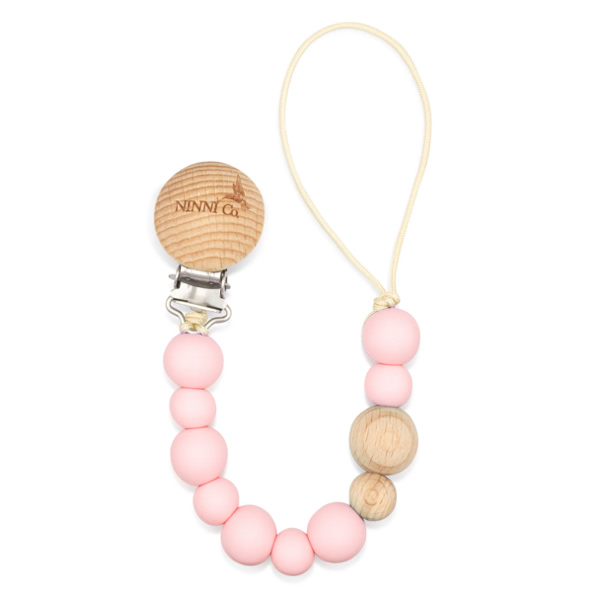 Ninni Co. Rosebud Pink Pacifier Clip