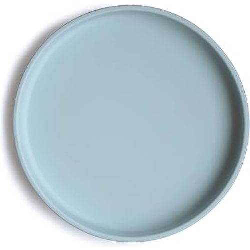 mushie Classic Silicone Suction Plate | BPA-Free Non-Slip Design (Powder Blue)