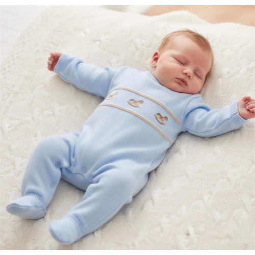 Knitted Rocking Horse Onsie - Blue