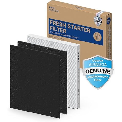 COWAY AP-1512HH & 200M Air Purifier Filter Replacement, Fresh Starter Pack, 2 Fresh Starter Deodorization Filters and 1 True HEPA Filter, 1 Pack, Black