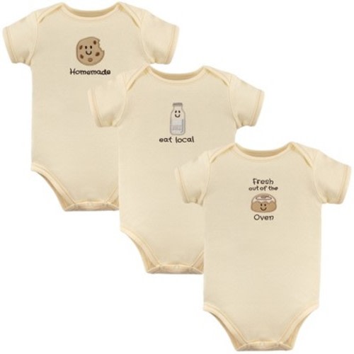 Touched by Nature Organic Cotton Bodysuits 3pk, Oven, Size: 6-9 months