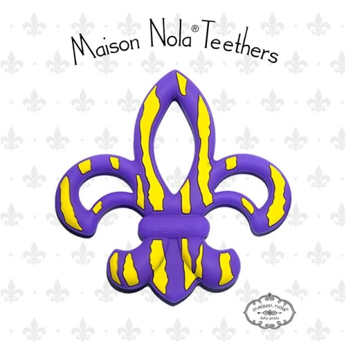Tiger Fleur de Lis Silicone Teether | Maison Nola