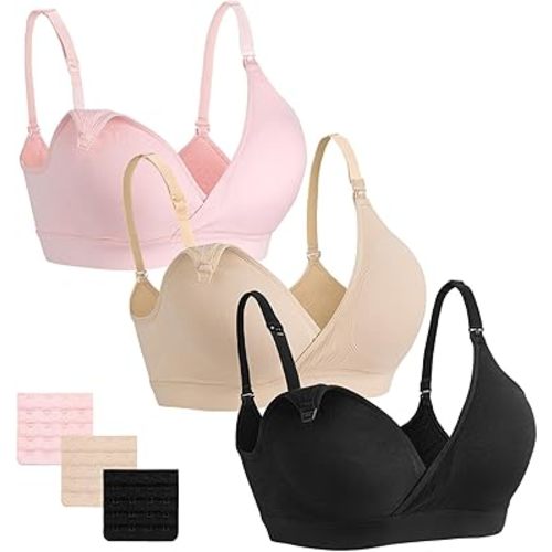 Vinfact Nursing Bras for Breastfeeding Maternity Bra Wireless Pregnancy Sleeping Bralette S-XXL with Extra Bra Extenders