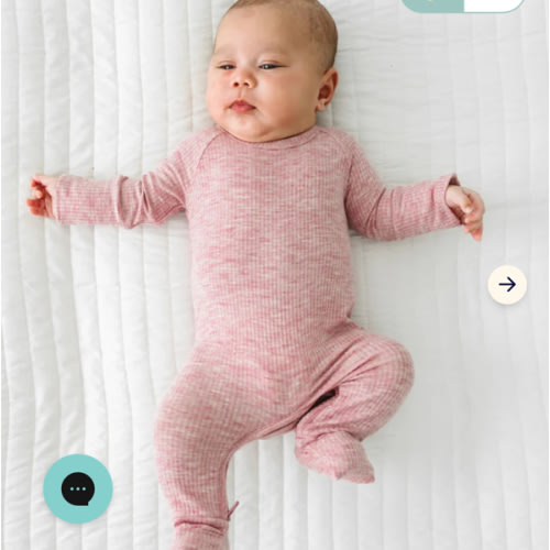 Heather Mauve Ribbed Crescent Zippy - Little Sleepies