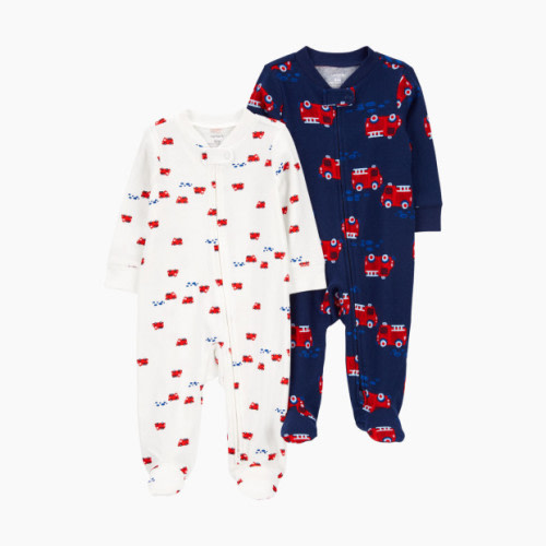 Carter's 2-Way Zip Cotton Sleep & Plays (2 Pack) - Red, 3 M