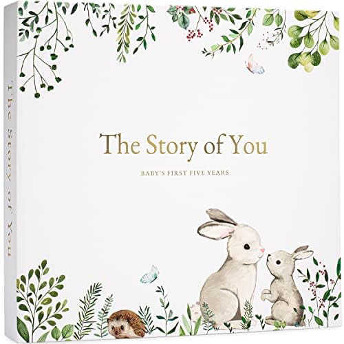 Keepsake Baby Memory Book for Baby Boy or Girl – Timeless Baby First 5 Year Baby Book – A Milestone Book to Record Every Event from Birth to Age 5 – Gender Neutral Baby Journal Scrapbook Photo Album