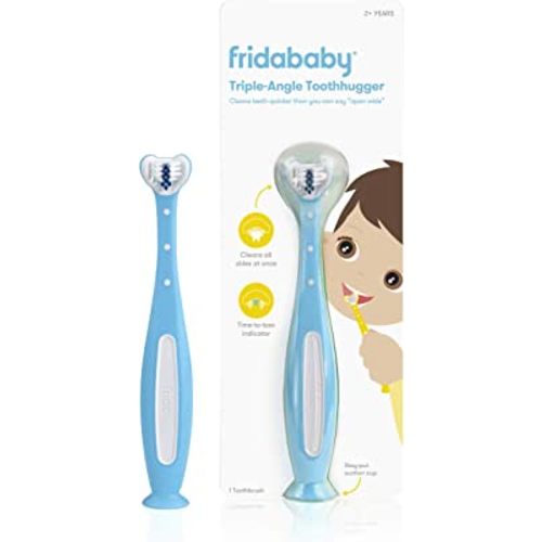 Frida Baby Triple-Angle Toothhugger Training Toothbrush for Toddler Oral Care, Blue