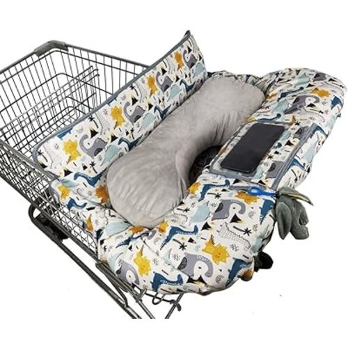 Shopping Cart Cover for Baby/Toddler, Cozy High Chair Cover, with Removable seat positioner, Dinosaur