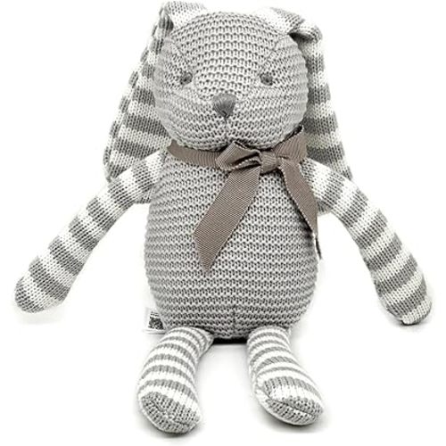 Organic Baby Toys Grey Bunny Rabbit Stuffed Animal 7.1"