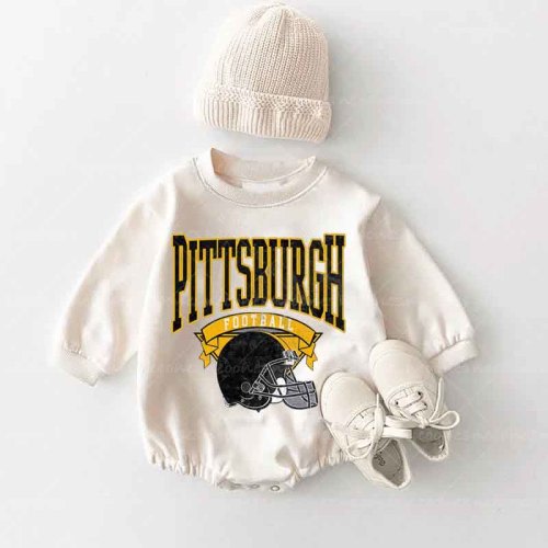Baby Pittsburgh football Romper and Adult Sweatshirt