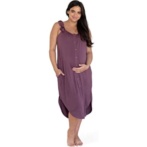 Kindred Bravely Ruffle Strap Labor and Delivery Gown | 3 In 1 Labor, Delivery, Nursing Gown for Hospital