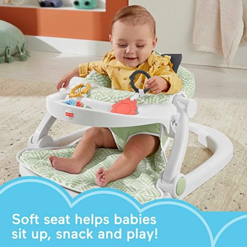 Fisher-Price Baby Portable Baby Chair Sit-Me-Up Floor Seat with Snack Tray and Developmental Toys, Puppy Perfection [Amazon Exclusive] - Baby Seat