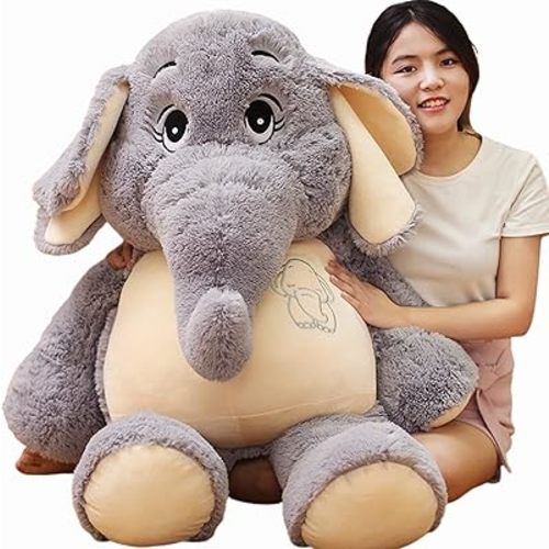Giant Elephant Stuffed Animal 39'', Large Plush Toy, Soft Huggable Cute Elephant Plush for Girls, Boys, Kids, Babies - Gifts for Birthday, Mother's Day, Christmas