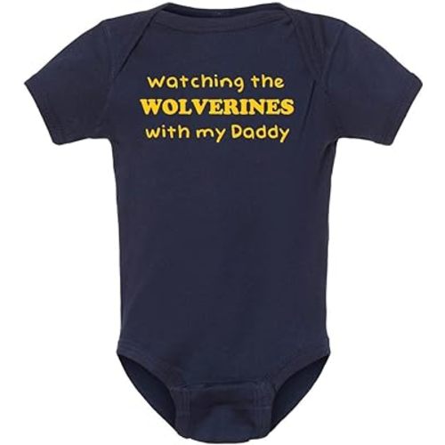 Watching the Wolverines with my Daddy Baby Boy Bodysuit Outfit Romper Gift