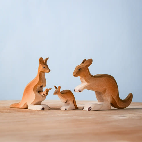 Pre-Order Bumbu Toys Handcrafted Wooden Kangaroo Family Set