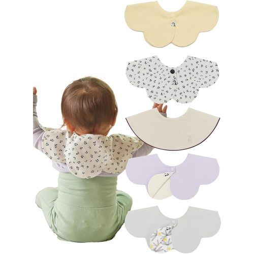 Konny Baby Bib 3/5/7-Pack Set, 360 ​​° Rotate, Soft and Absorbent Drooling for Toddler Boys Girls Baby Essentials
