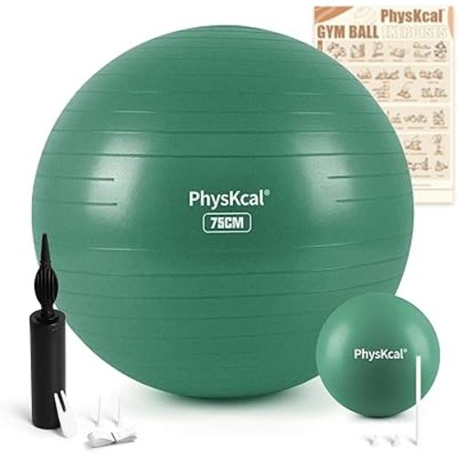 Yoga Ball for Exercise, Pilates Set, 4 Sizes Fitness Ball for Workout, Birthing, Pregnancy, Physical Therapy- Pump Included