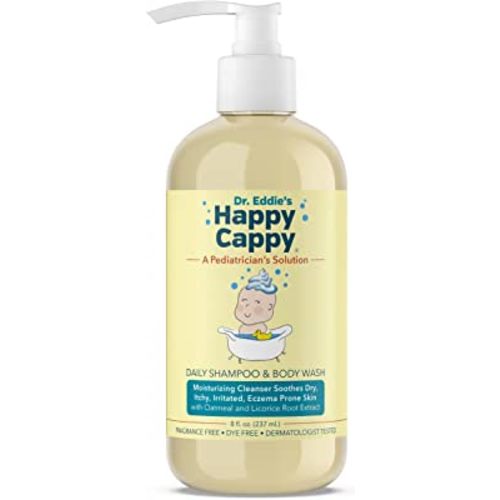 Happy Cappy Dr. Eddie's Daily Shampoo & Body Wash for Children, Soothes Dry, Itchy, Sensitive, Eczema Prone Skin, Dermatologist Tested, No Fragrance, No Dye, 8 Fl Oz