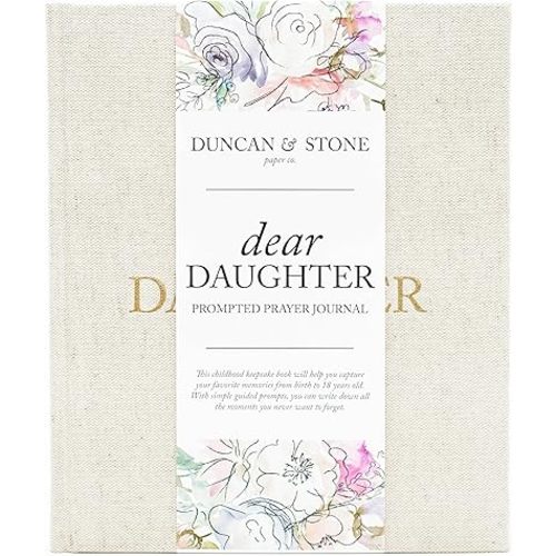Mother Daughter Journal (Cream, 230 Pages) – Durable Dear Daughter Journal Keepsake – Linen Baby Journal Memory Book - Unique Gifts for Daughter