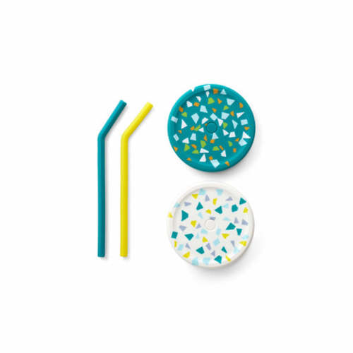 Silicone Straw and Lid Set