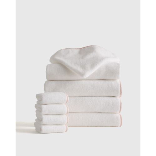 Organic Turkish Cotton Kids Bath Bundle 8-Pack in Soft Pink