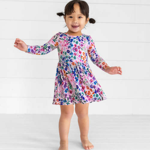 Sweet Pea Floral Twirl Dress with Bodysuit