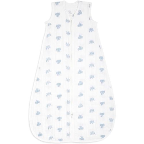 aden + anais Baby Sleeping Bag, Wearable Swaddle Blanket for Girls & Boys, Newborn Sleep Sack, Breathable & Lightweight - 0-6 Months - Animal Kingdom - Hello Elephants