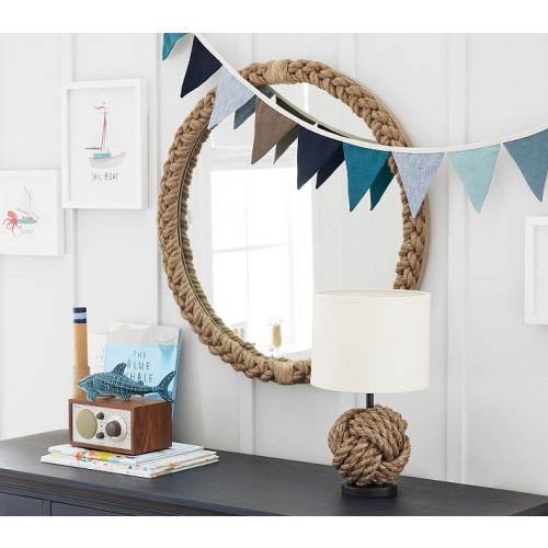 Braided Natural Rope Round Mirror (30")