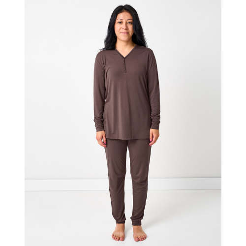 Dark Chocolate Women's Long Sleeve Pajama Top | Little Sleepies