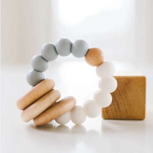 Silicone + Wood Teether Ring