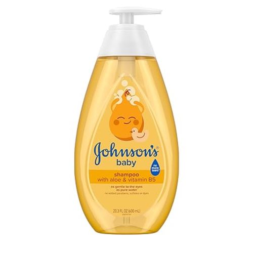 Johnson's Baby Shampoo with Aloe Vera & Vitamin B5, Tear Free, Newborn Essentials, No added Parabens & Sulfates, Hypoallergenic, Baby Essentials, 20.3 fl. oz