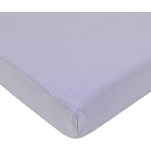 American Baby Company Supreme Fitted Crib Sheet 28" x 52", Enhanced Thickness for Soft, Breathable Neutral 100% Cotton Jersey Comfort, Lavender, for Boys and Girls
