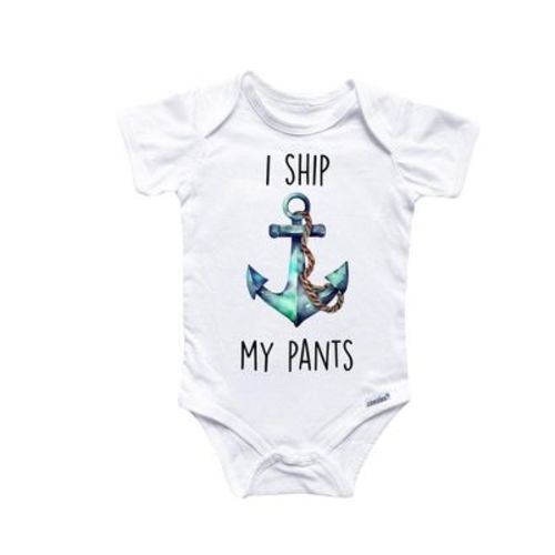 Boat Anchor Nautical Onesie® Baby Boy Girl Clothes Infant Bodysuit Funny Cute Newborn GS1 White Newborn Onesie®