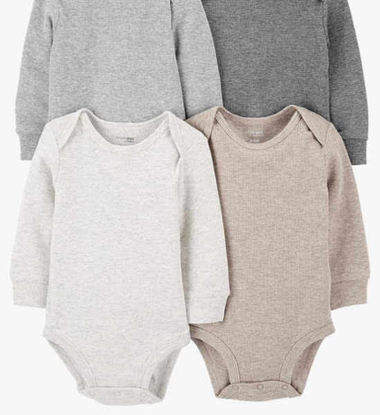Simple Joys by Carter's Baby 4-pack Soft Thermal Long Sleeve Bodysuits