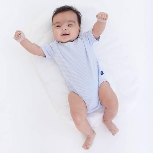 egret/heather stripe CloudStretch™ magnetic bodysuit