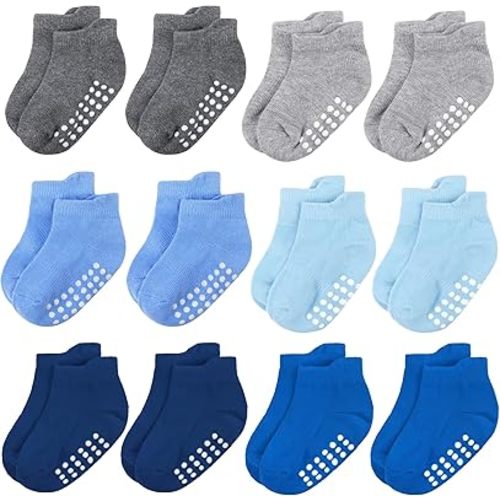 baby socks, cotton children's non-slip socks ankle socks, non-slip grip ankle socks, for toddlers, boys, girls