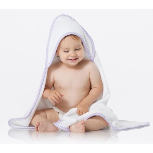 Gingham Baby Hooded Towels - Lavender