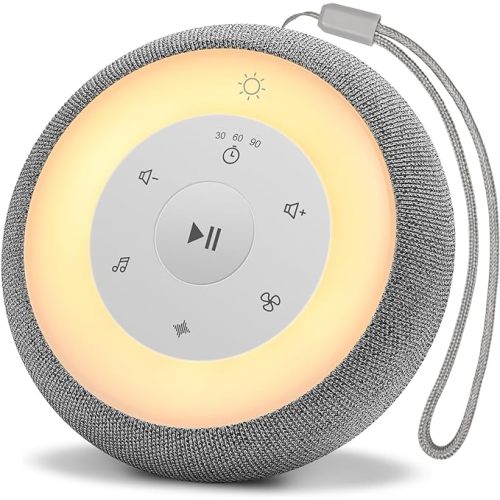 Portable Sound Machine Baby with Night Light, White Noise Sound Machine with 28 Soothing Sounds for Kids Adults Sleeping, Timer, Rechargeable Sound Machine for Nursery Home Travel - AK-003-AA