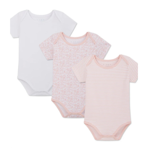 LAKE | Baby | Pima Cotton Pajamas | English Rose Baby Bodysuit Bundle 0-3M