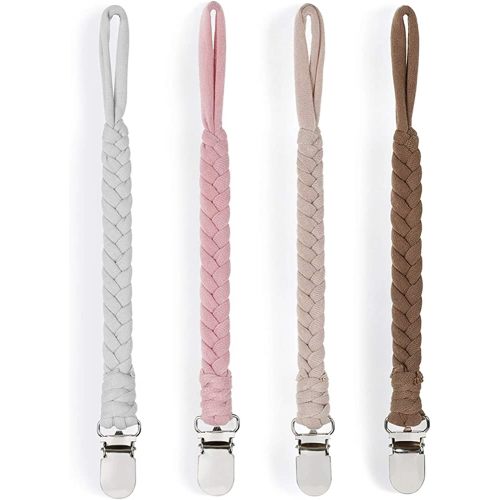 Amazon.com: Pacifier Clip Holder for Boy and Girl Universal Handmade Braided Rope Paci Clip Easy to Use 4 Pack (White) : Baby