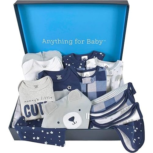 Gerber Baby 14-Piece Clothing Gift Set, Blue, Newborn