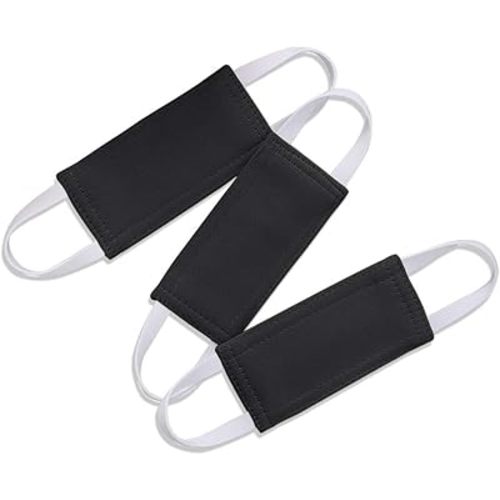 PONY DANCE Baby Door Latch Cover Closer - Nursery Door Silencer with Strong Elastic Straps, Thick Solid Cushion for Noise Reduction, Prevents Slamming, 3 Pieces, 4W x 2L Inches, Black
