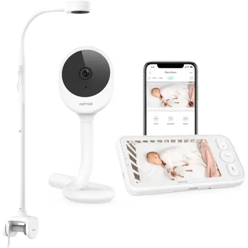 NETVUE Peekababy Baby Camera Monitor Video - Baby Monitor with Camera and Audio, 5" Display, 2-Way Talk, 4 in 1 Bracket Meets The Needs in All Scenarios, Smart Phone App, Cry Detection