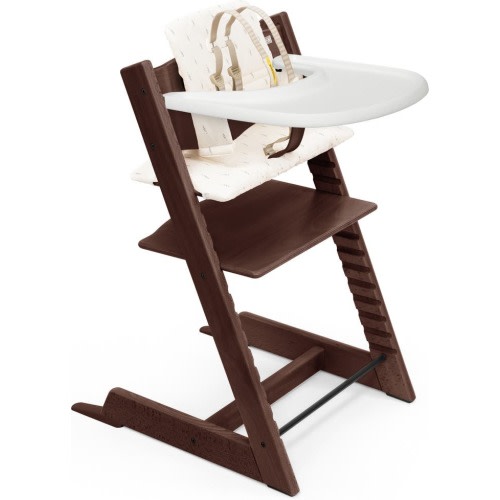 Stokke Tripp Trapp® Highchair, Baby Set, Cushion & Tray Set, Walnut / Wheat Cream Cushion