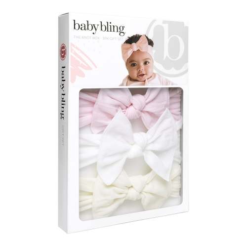 3PK BOX KNOT SET: pink+white+ivory