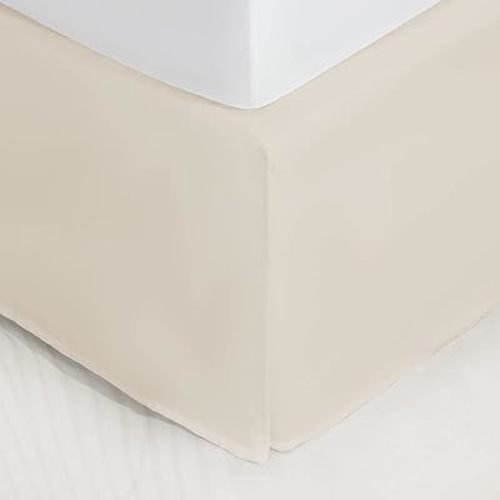 SONIVE Twin Bed Skirt,15" Drop Pleated Dust Ruffle,Classic Tailored Easy Fit Brushed Microfiber Skirts Hotel Quality Shrinkage & Fade Resistant Beige