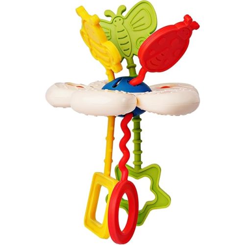 LiKee Montessori Toys for Baby 18+ Months, Sensory Baby Toys for Infants 1+ Years Old, Silicone Pull String Fidget Toy Gift for Toddlers Boys Girls Stroller Crib Car Seat Travel (Daisy)