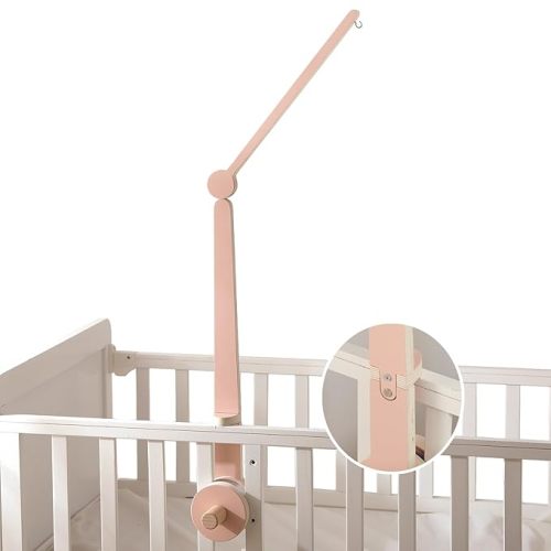 HI BABY MONMENT Crib Mobile Arm - Rotating Baby Mobile Hanger, Natural Beech Wood, Mobile Stand for Crib Nursery Decor, Perfect for Baby Girl or Boys