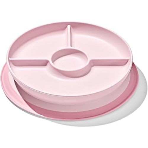OXO Tot Stick and Stay Suction Divided Plate - Blossom