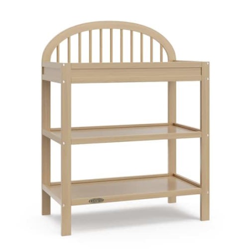 Olivia Driftwood Changing Table with Water-Resistant Changing Pad
